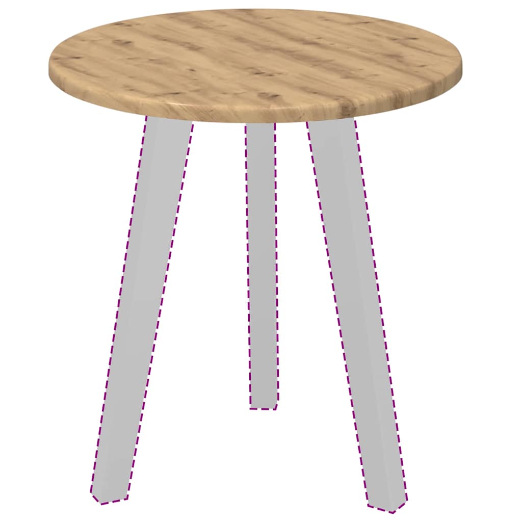 Bordplade Ø 40 x 1,5 cm Rund Konstrueret træ Artisan-eg