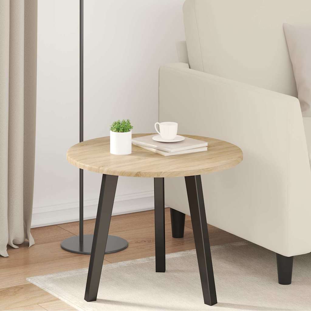 Bordplade Ø 50 x 1,5 cm Rund Konstrueret træ Sonoma-eg
