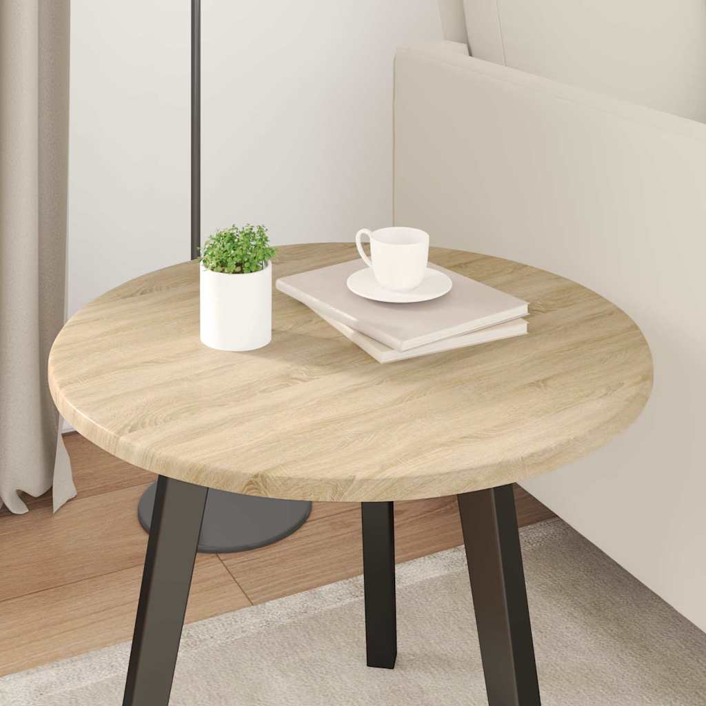 Bordplade Ø 50 x 1,5 cm Rund Konstrueret træ Sonoma-eg