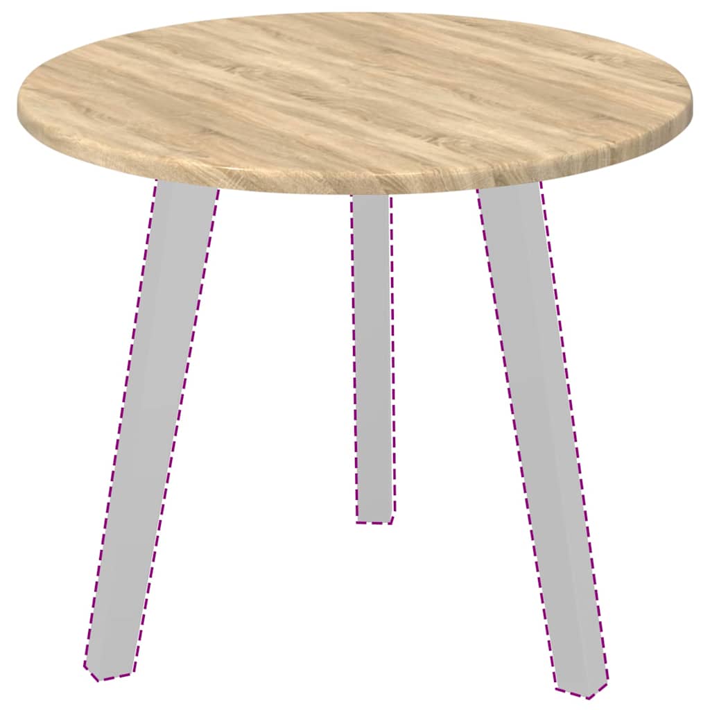 Bordplade Ø 50 x 1,5 cm Rund Konstrueret træ Sonoma-eg