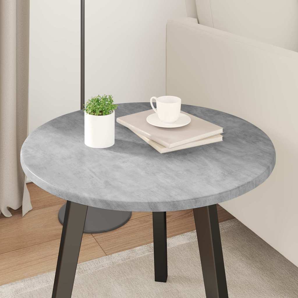 Bordplade Ø 50 x 1,5 cm Rund Konstrueret træ Betongrå