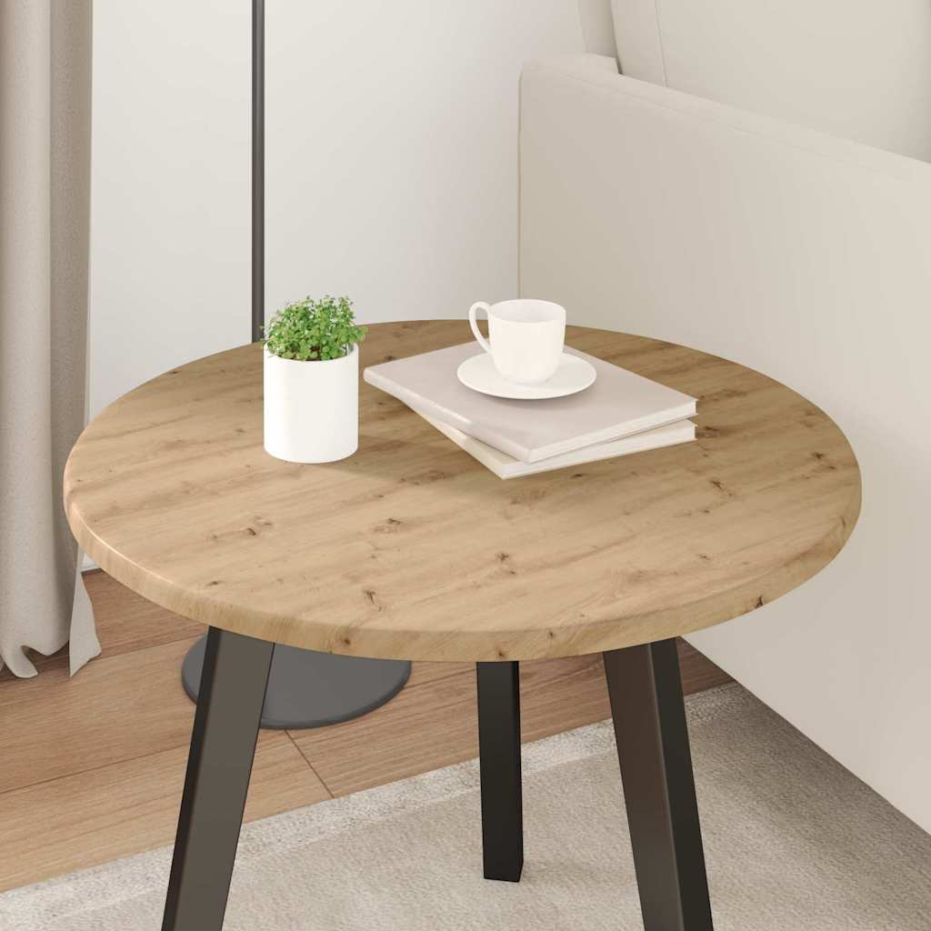 Bordplade Ø 50 x 1,5 cm Rund Konstrueret træ Artisan-eg