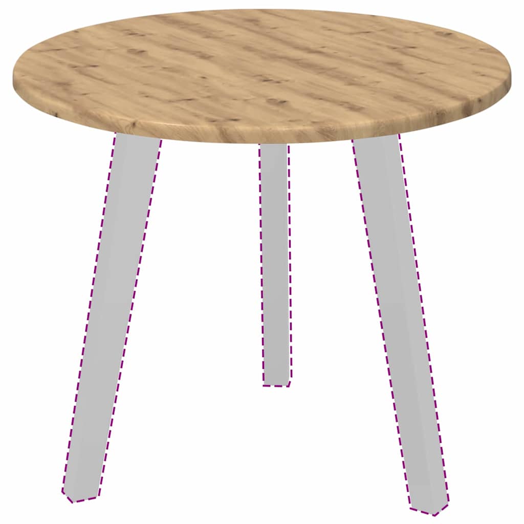 Bordplade Ø 50 x 1,5 cm Rund Konstrueret træ Artisan-eg
