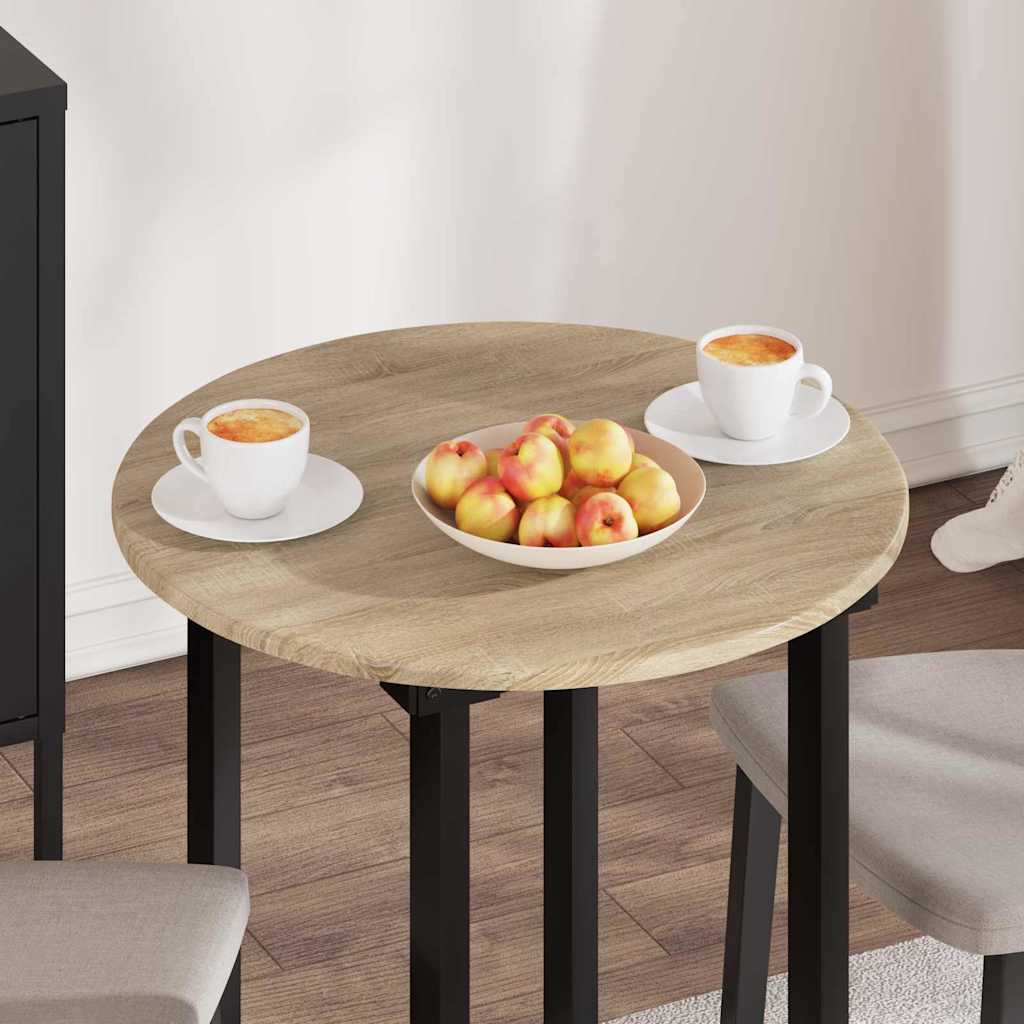 Bordplade Ø 60 x 1,5 cm Rund Konstrueret træ Sonoma-eg