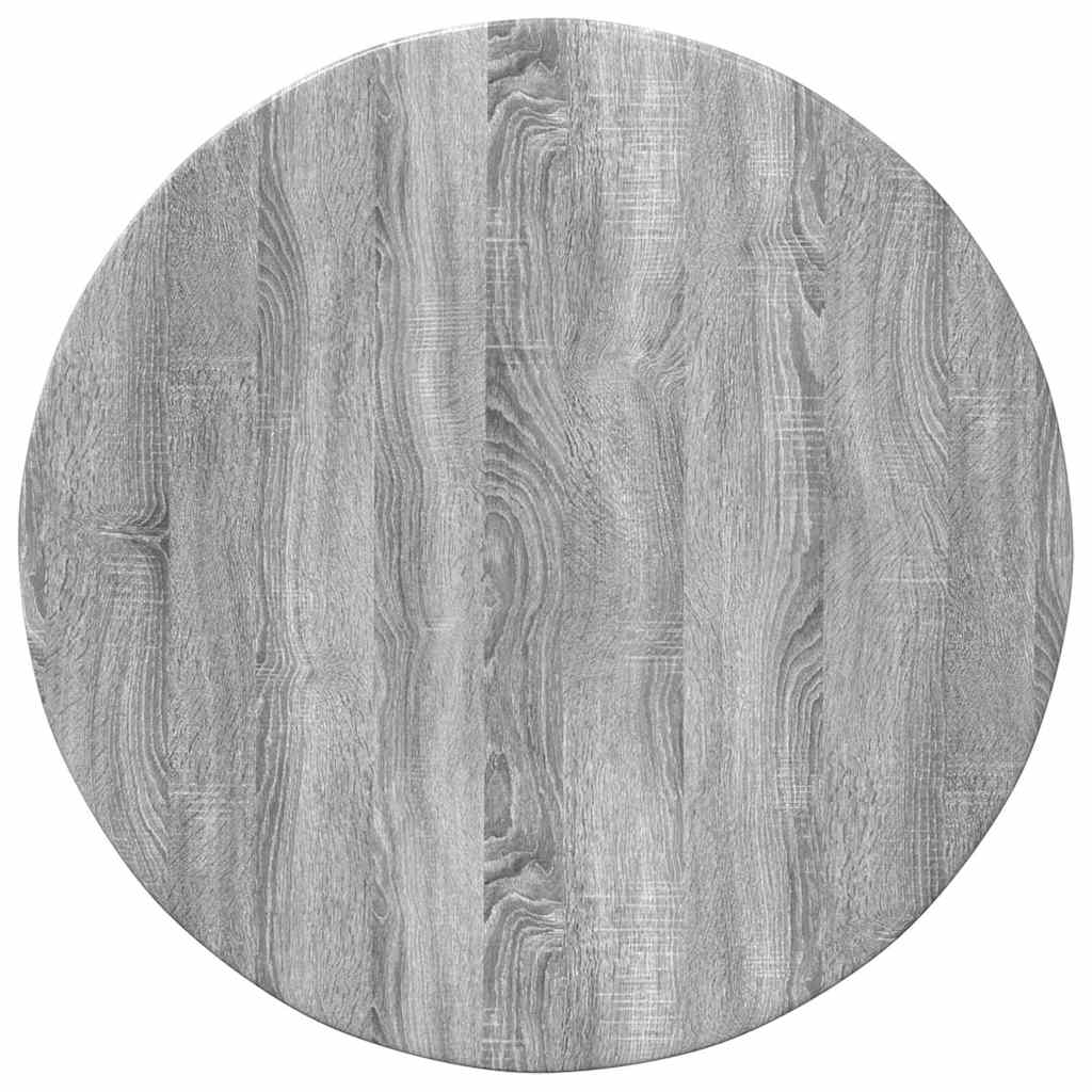 Bordplade Ø 60 x 1,5 cm Rund Konstrueret træ Grå Sonoma
