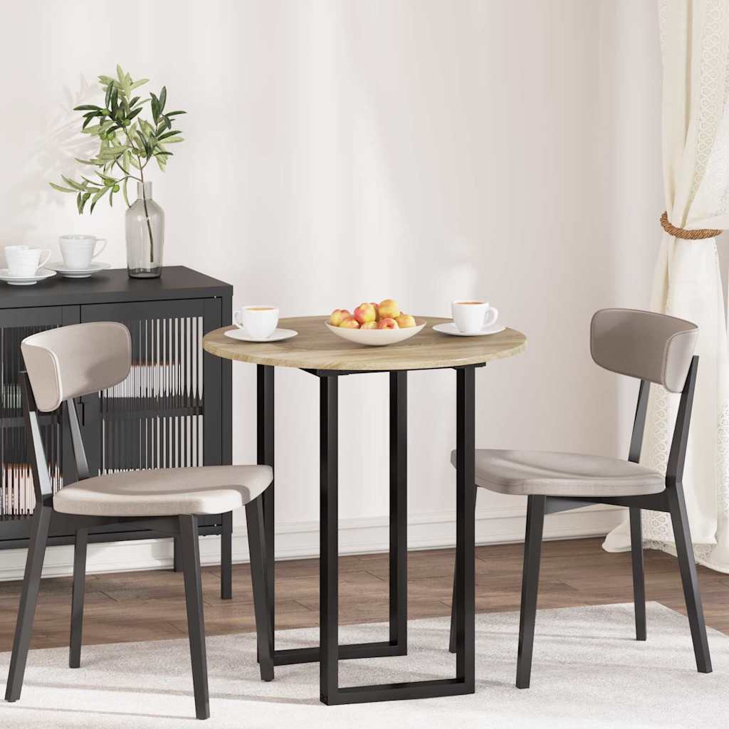 Bordplade Ø 70 x 1,5 cm Rund Konstrueret træ Sonoma-eg