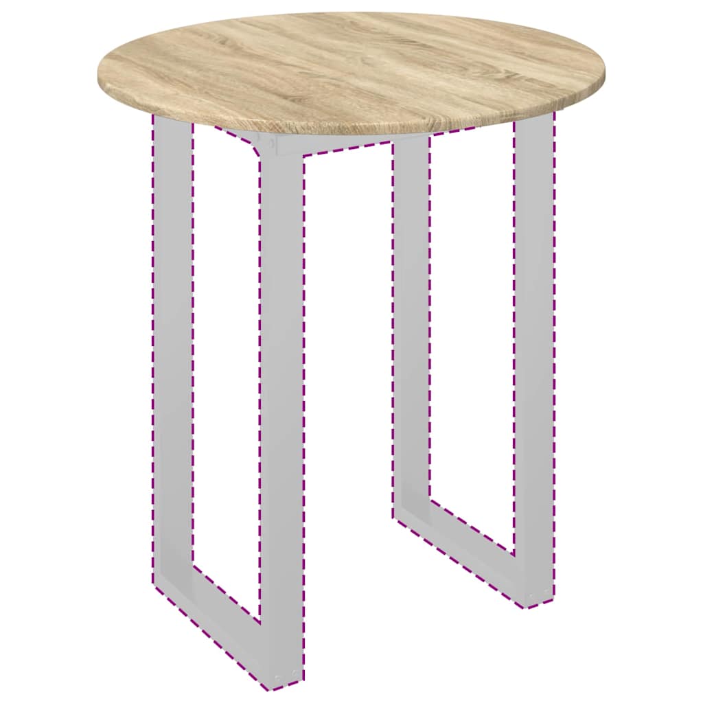 Bordplade Ø 70 x 1,5 cm Rund Konstrueret træ Sonoma-eg