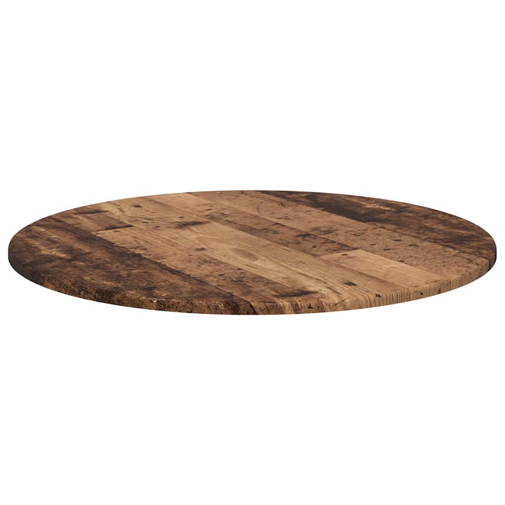 Bordplade Ø 70 x 1,5 cm Rund Konstrueret træ Gammelt træ