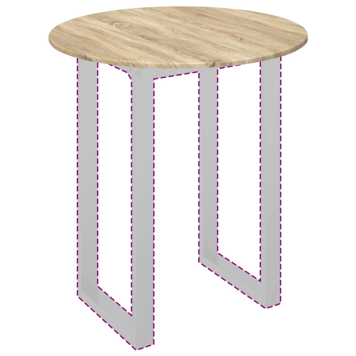Bordplade Ø 80 x 1,5 cm Rund Konstrueret træ Sonoma-eg