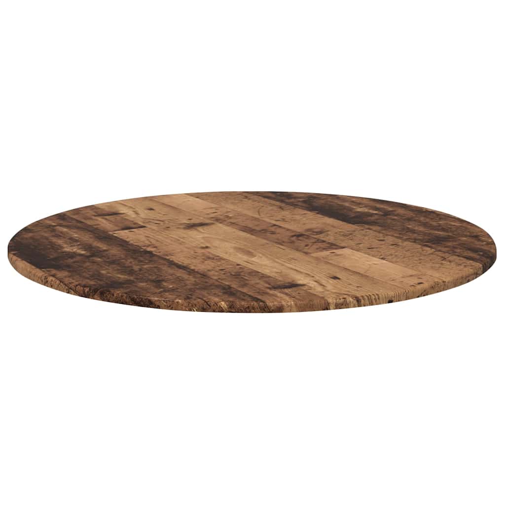 Bordplade Ø 80 x 1,5 cm Rund Konstrueret træ Gammelt træ