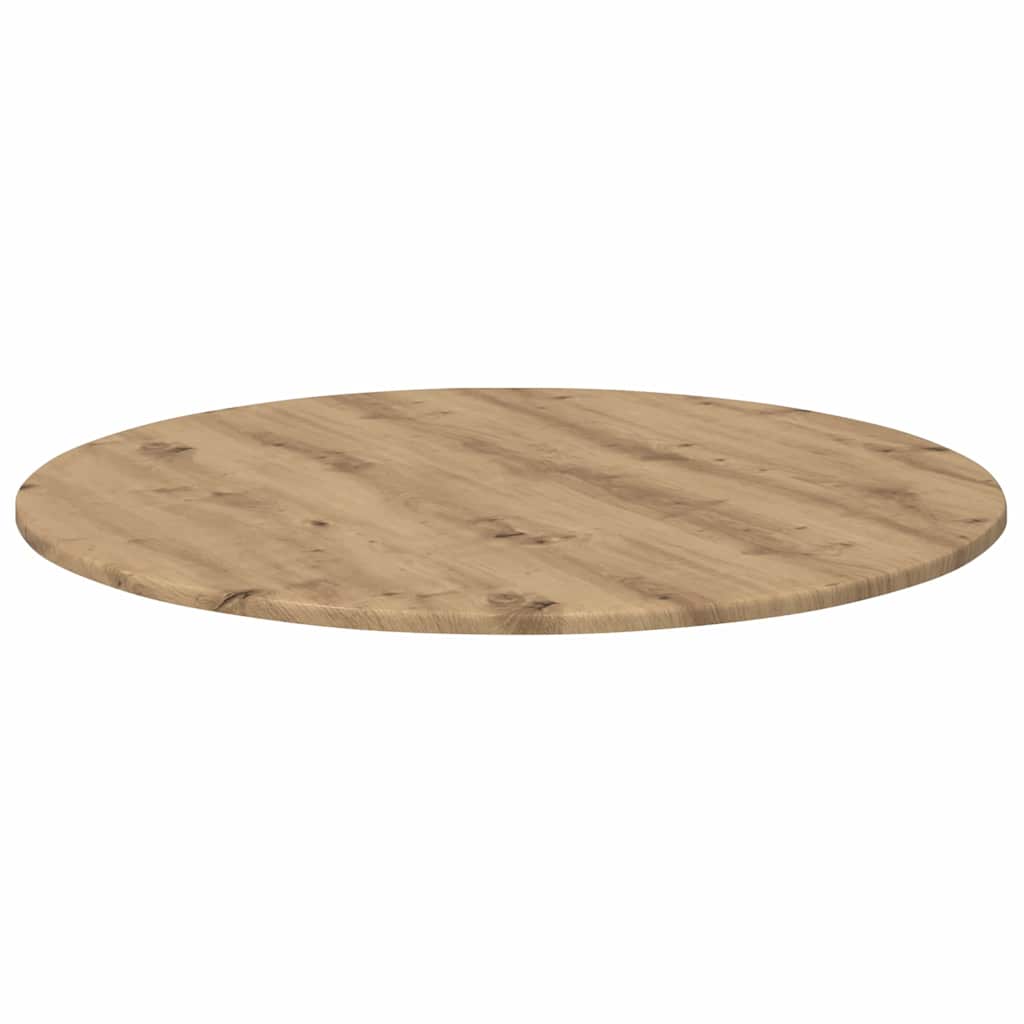 Bordplade Ø 80 x 1,5 cm Rund Konstrueret træ Artisan-eg