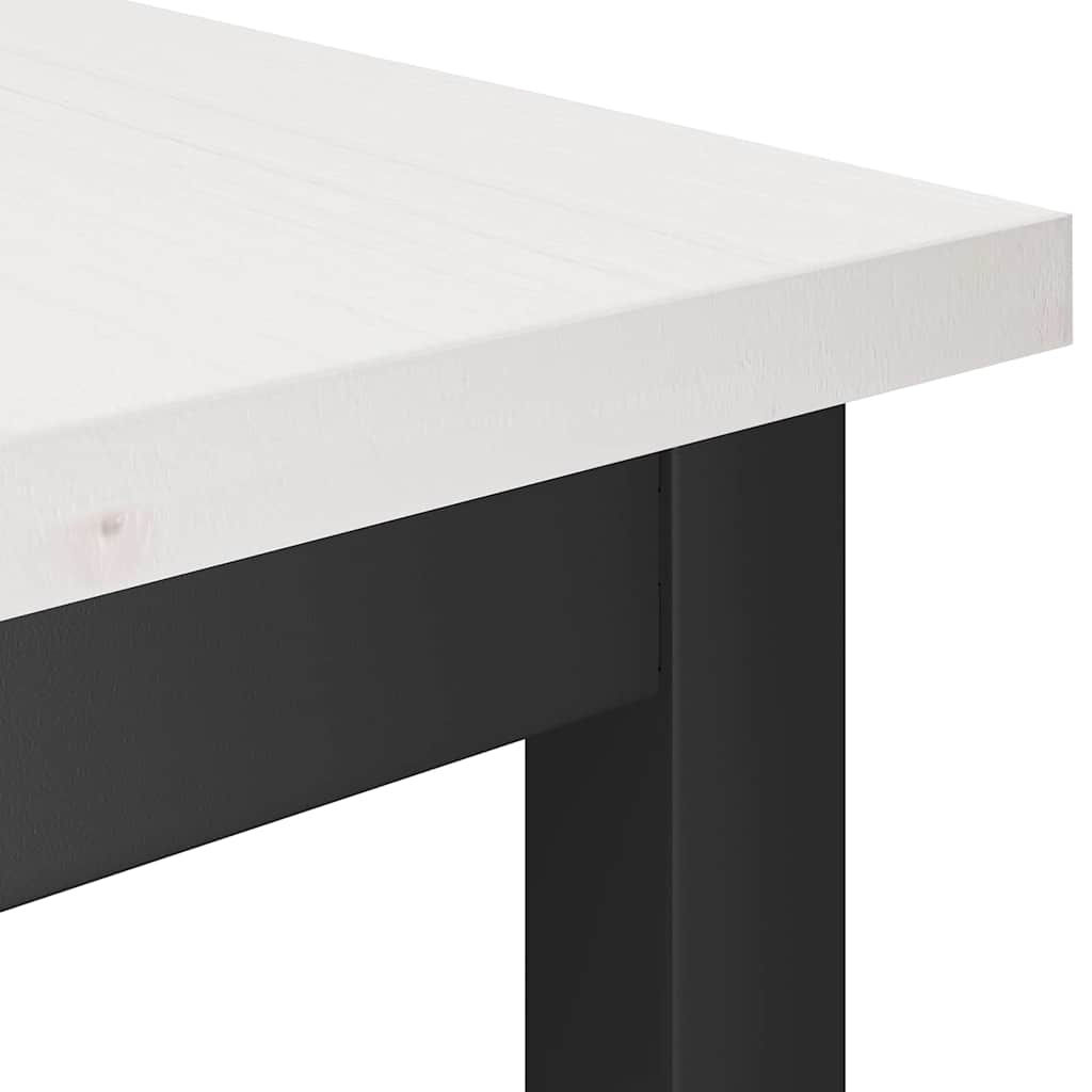 Spisebænk 100 x 32,5 x 49 cm 2 stk. Massivt fyrretræ Hvid
