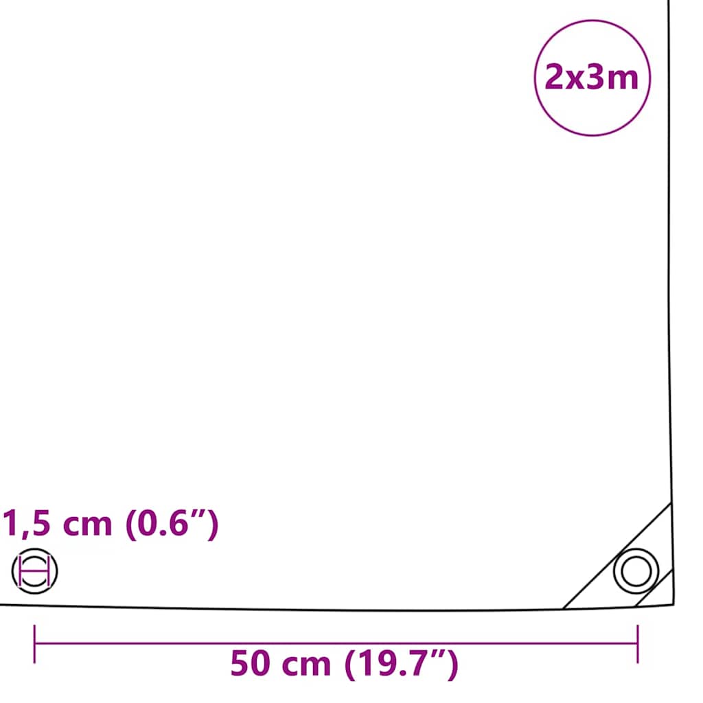 Tarpaulin 650g / m² Brun 2 x 3 m Lærred med PVC-belægning