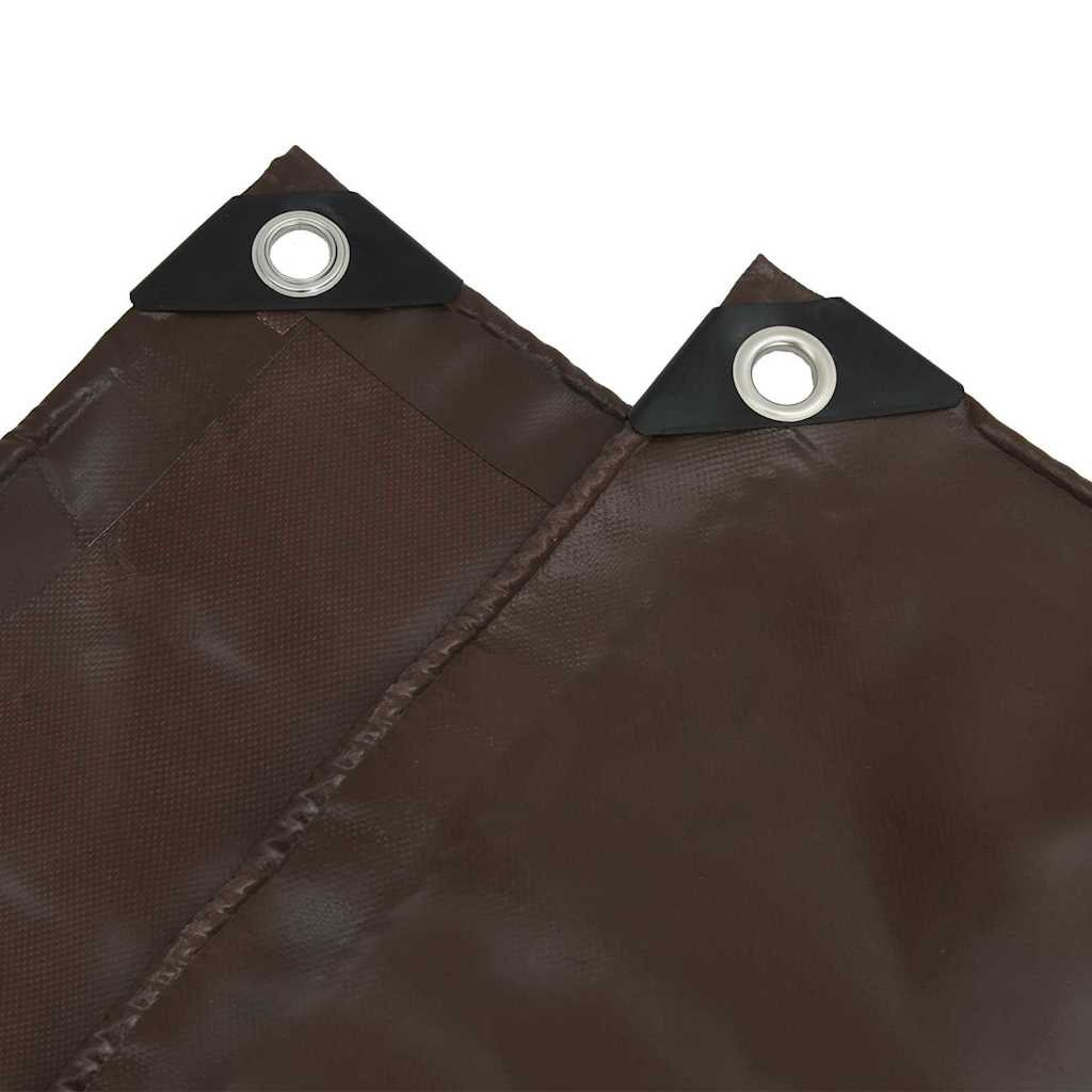 Tarpaulin 650g / m² Brun 1,5 x 2 m Lærred med PVC-belægning