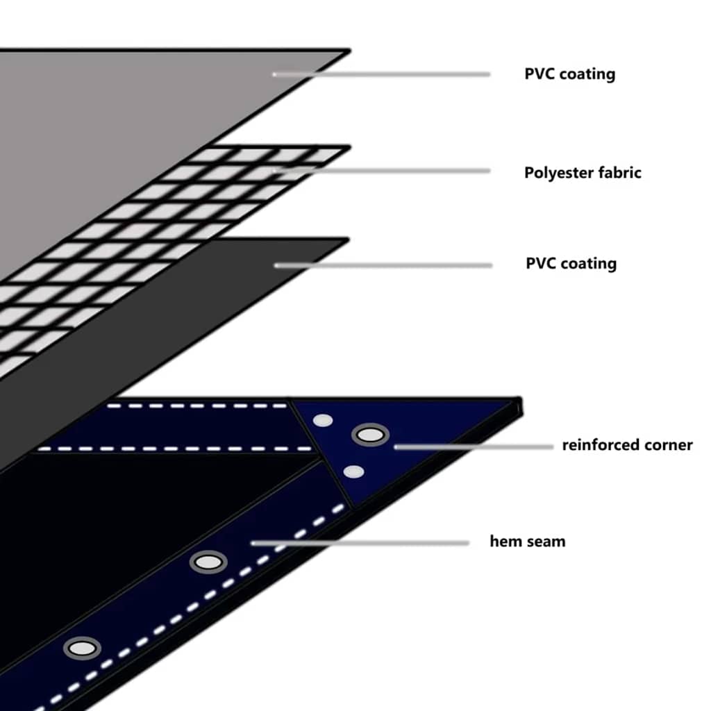 Tarpaulin 650g / m² Brun 5 x 7 m Lærred med PVC-belægning