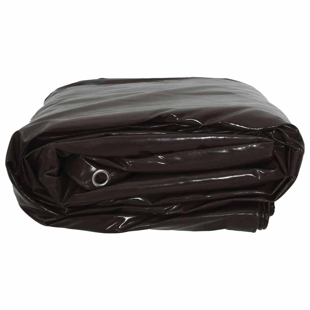 Tarpaulin 650g / m² Brun 5 x 7 m Lærred med PVC-belægning