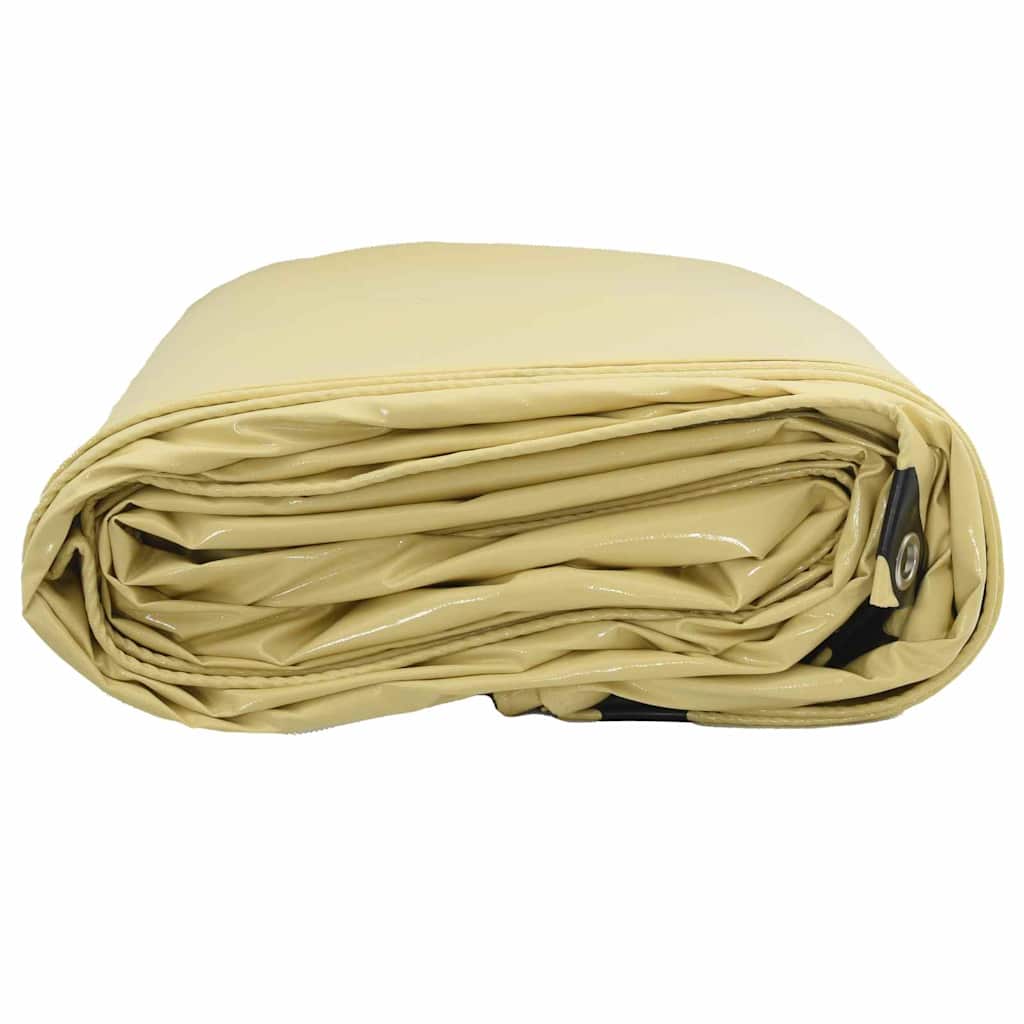Tarpaulin 650g / m² Beige 4 x 4 m Lærred med PVC-belægning