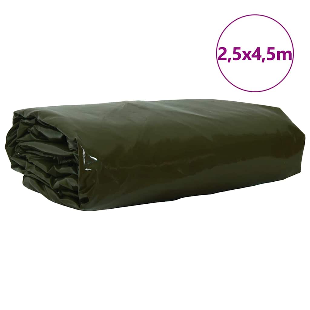 Tarpaulin 650g / m² Olivengrøn 2,5 x 4,5 m