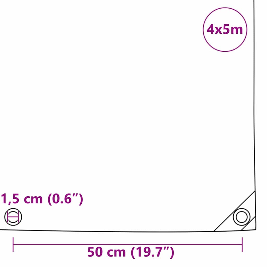 Tarpaulin 650g / m² Orange 4 x 5 m Lærred med PVC-belægning