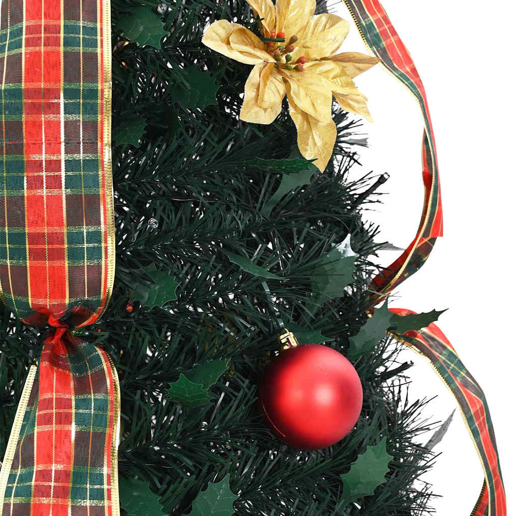 Kunstigt juletræ med 50 LED'er med stativ Grøn 125 cm PVC