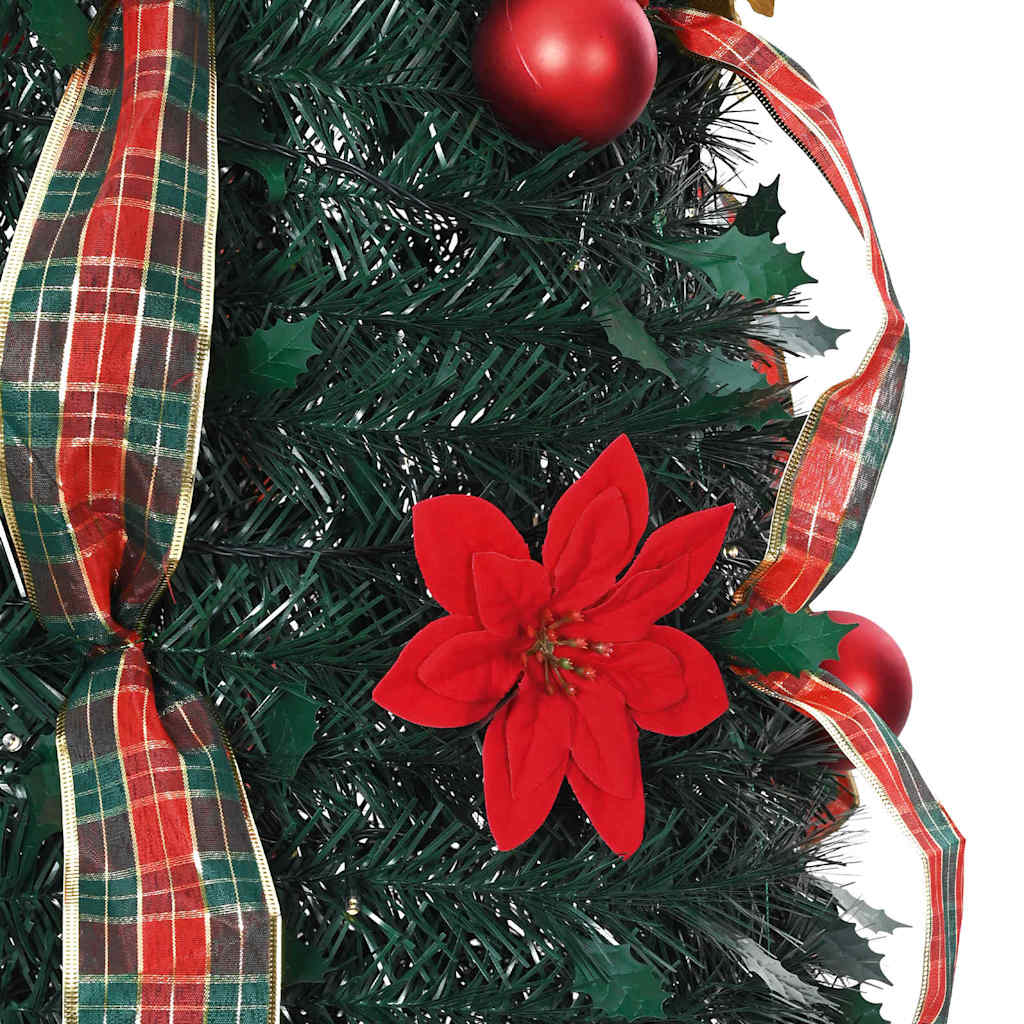Kunstigt juletræ med 200 LED'er med stativ Grøn 215 cm PVC