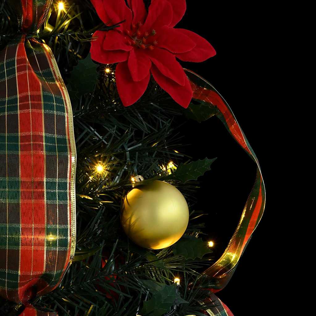 Kunstigt juletræ med 200 LED'er med stativ Grøn 215 cm PVC