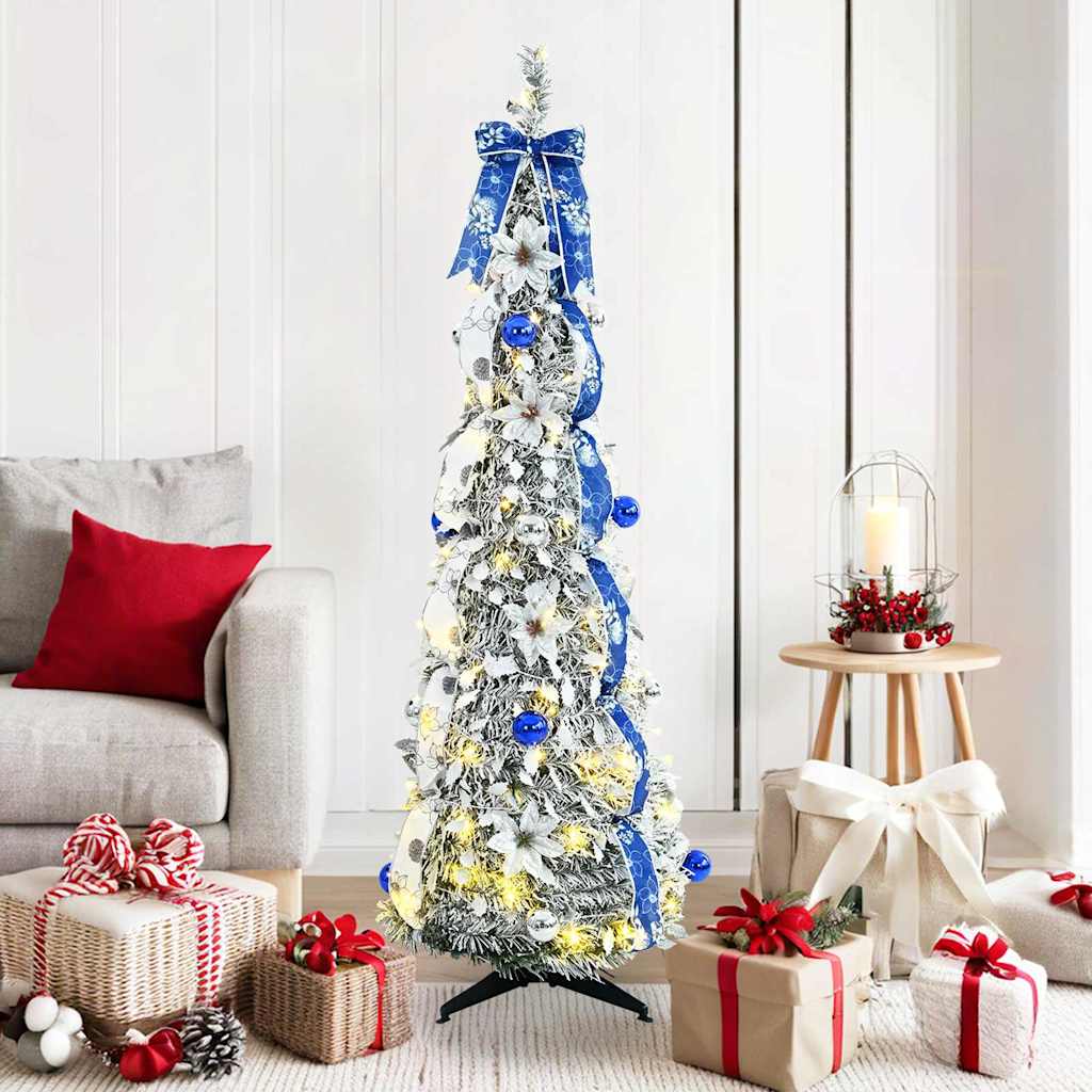 Kunstigt juletræ Hvid 150 cm PVC