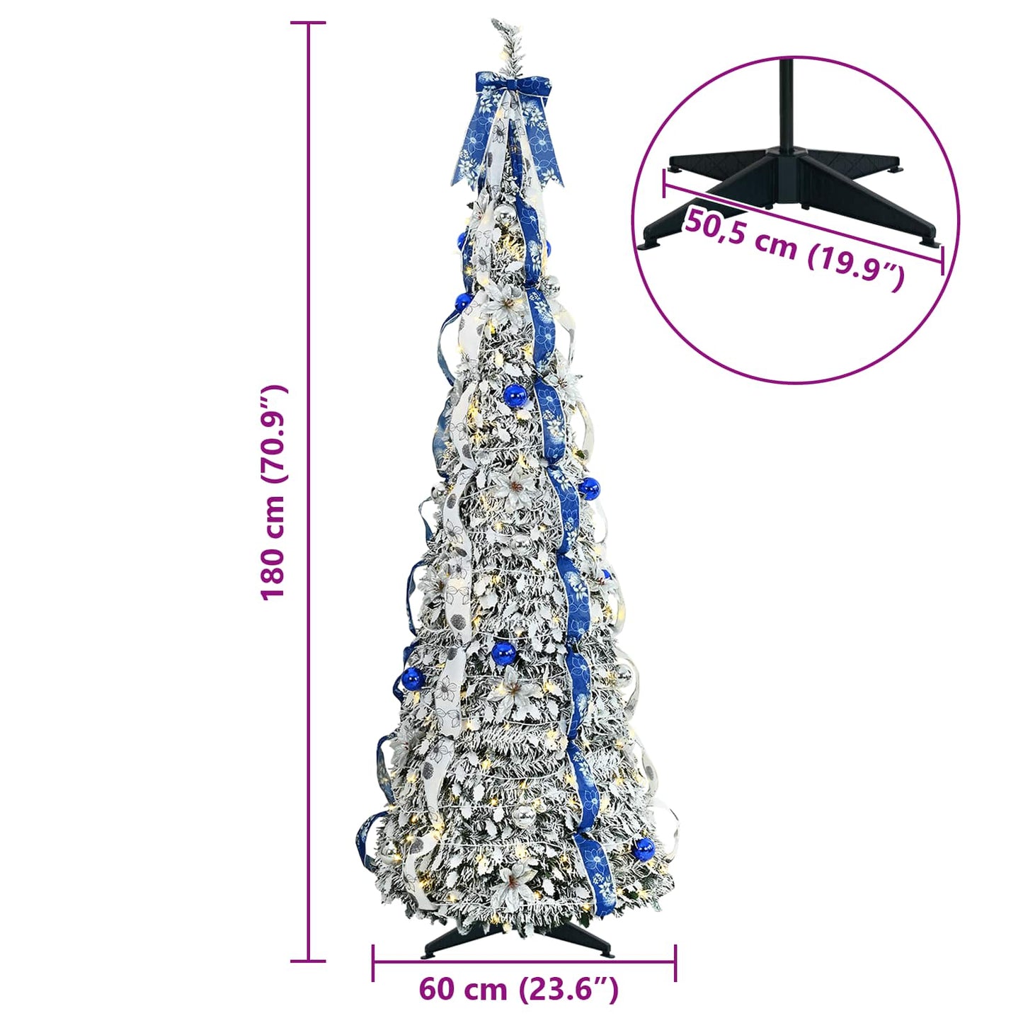 Kunstigt juletræ Hvid 180 cm PVC