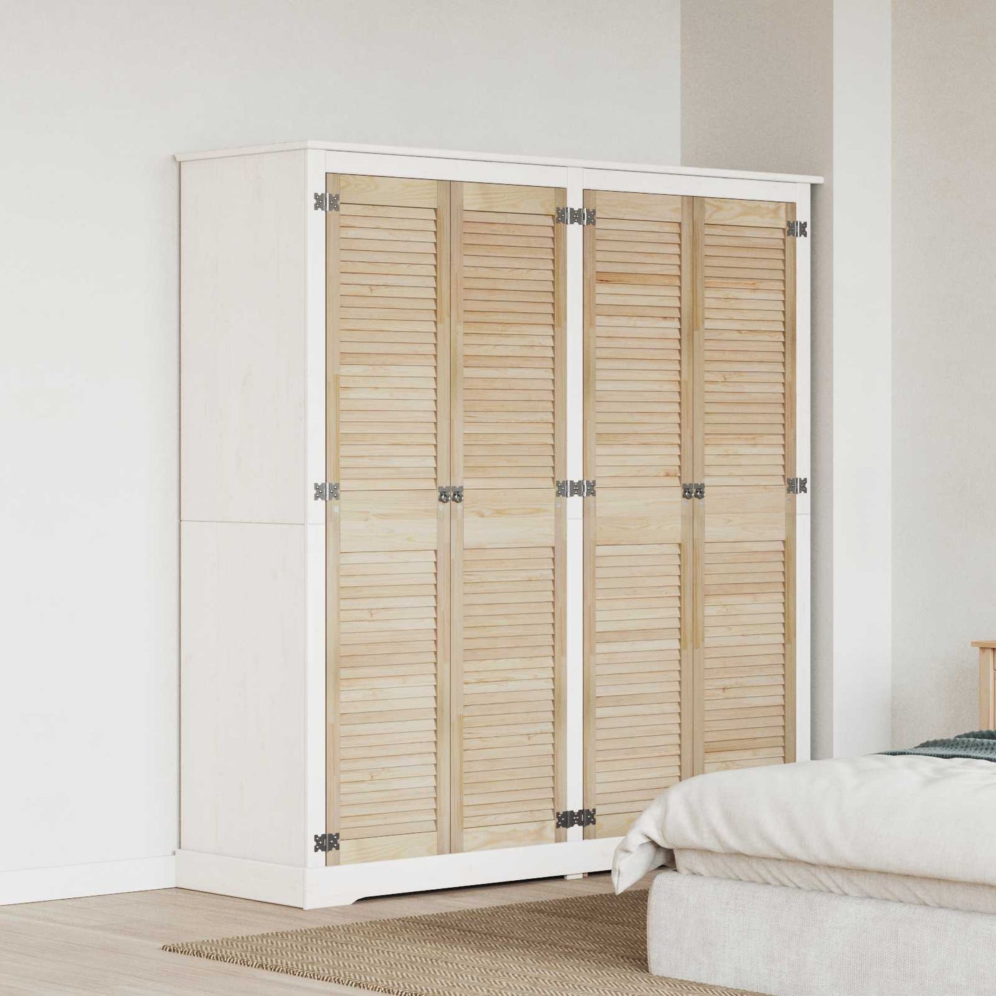 Skabsdør 4 stk. Naturfarvet 170 x 39,5 cm Massivt fyrretræ
