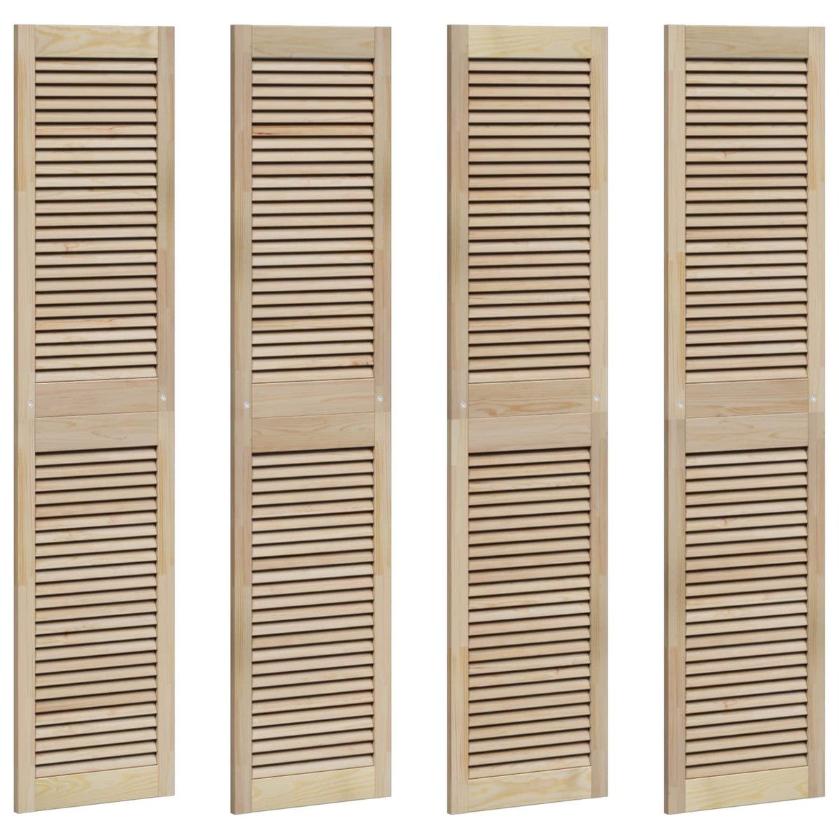 Skabsdør 4 stk. Naturfarvet 170 x 39,5 cm Massivt fyrretræ
