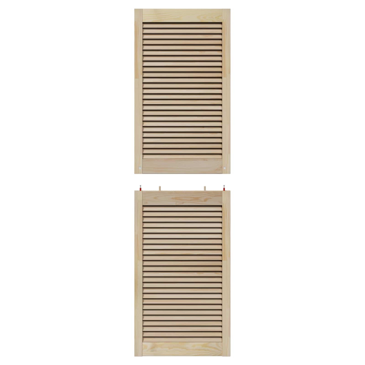 Skabsdør 4 stk. Naturfarvet 170 x 49,5 cm Massivt fyrretræ
