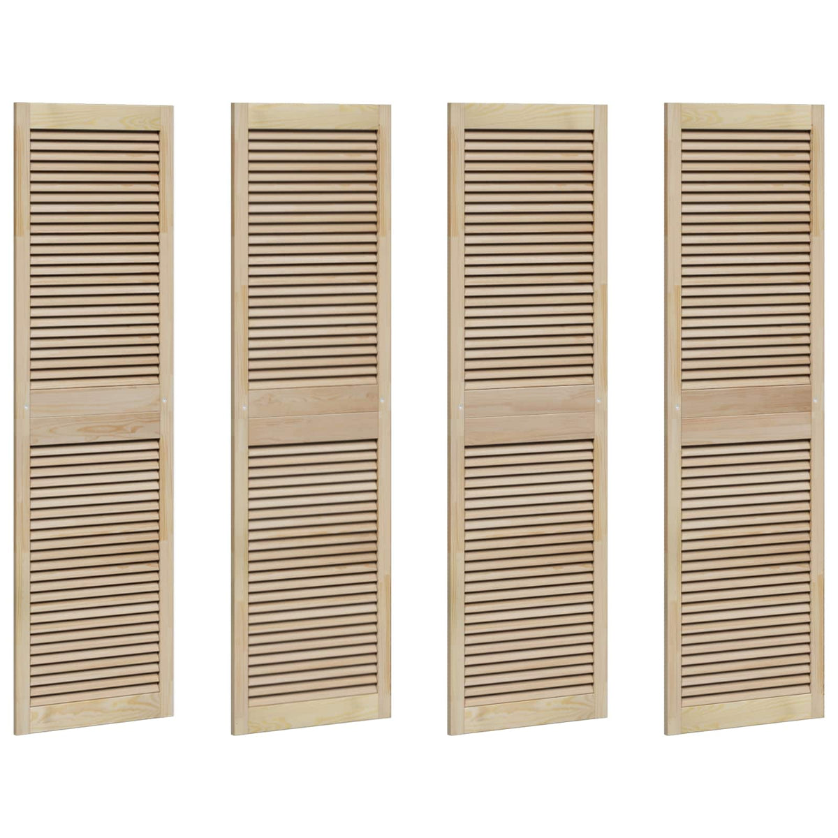 Skabsdør 4 stk. Naturfarvet 170 x 49,5 cm Massivt fyrretræ