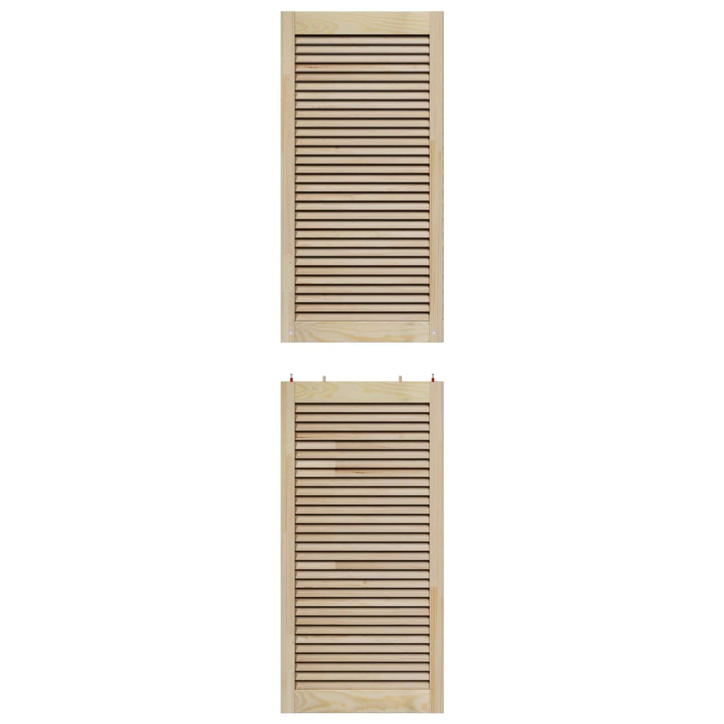Skabsdør 4 stk. Naturfarvet 201 x 49,5 cm Massivt fyrretræ