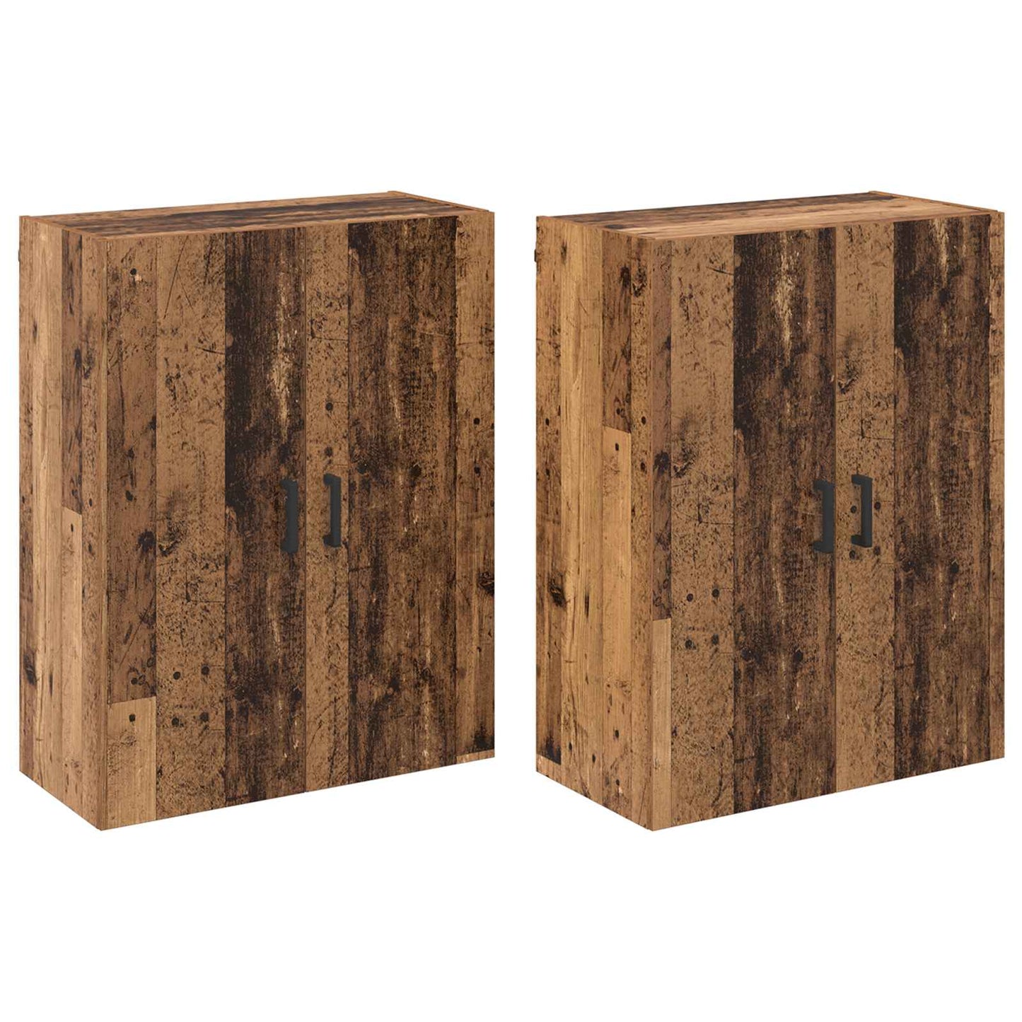 Vægmonteret skab 2 stk. Gammelt træ 69,5 x 34 x 90 cm