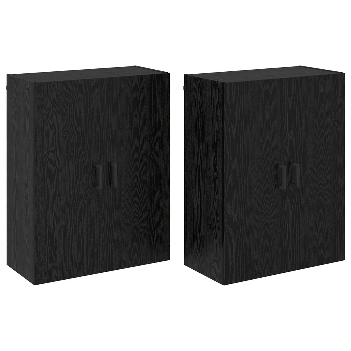 Vægmonteret skab 2 stk. Sort eg 69,5 x 34 x 90 cm