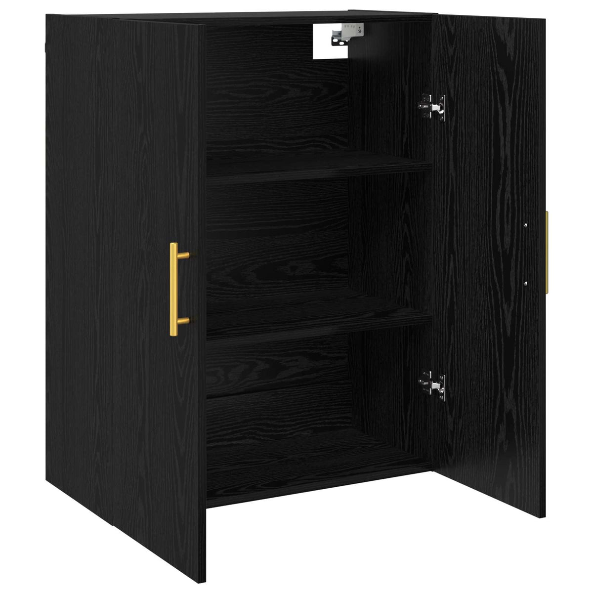 Vægmonteret skab 2 stk. Sort eg 69,5 x 34 x 90 cm