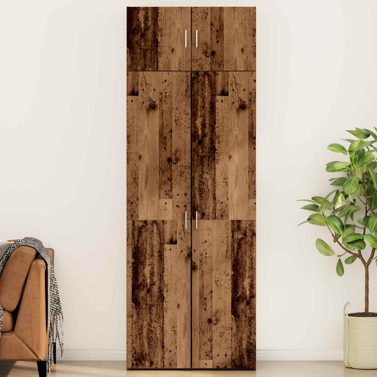 Opbevaringsskab 2 stk. Gammelt træ 80 x 42,5 x 225 cm
