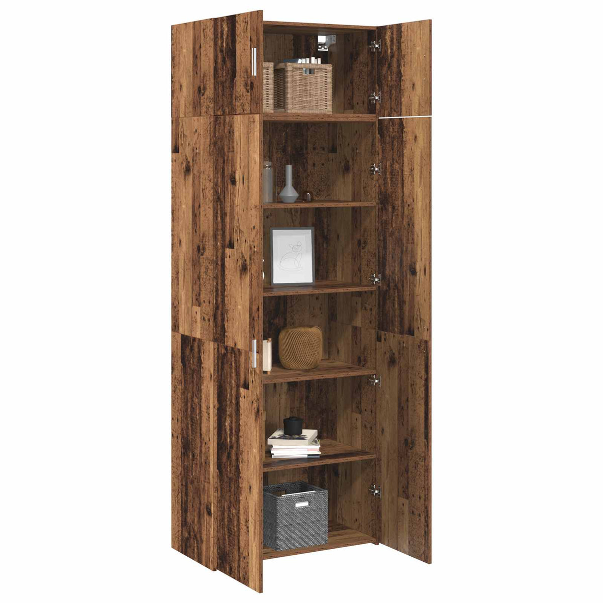 Opbevaringsskab 2 stk. Gammelt træ 80 x 42,5 x 225 cm