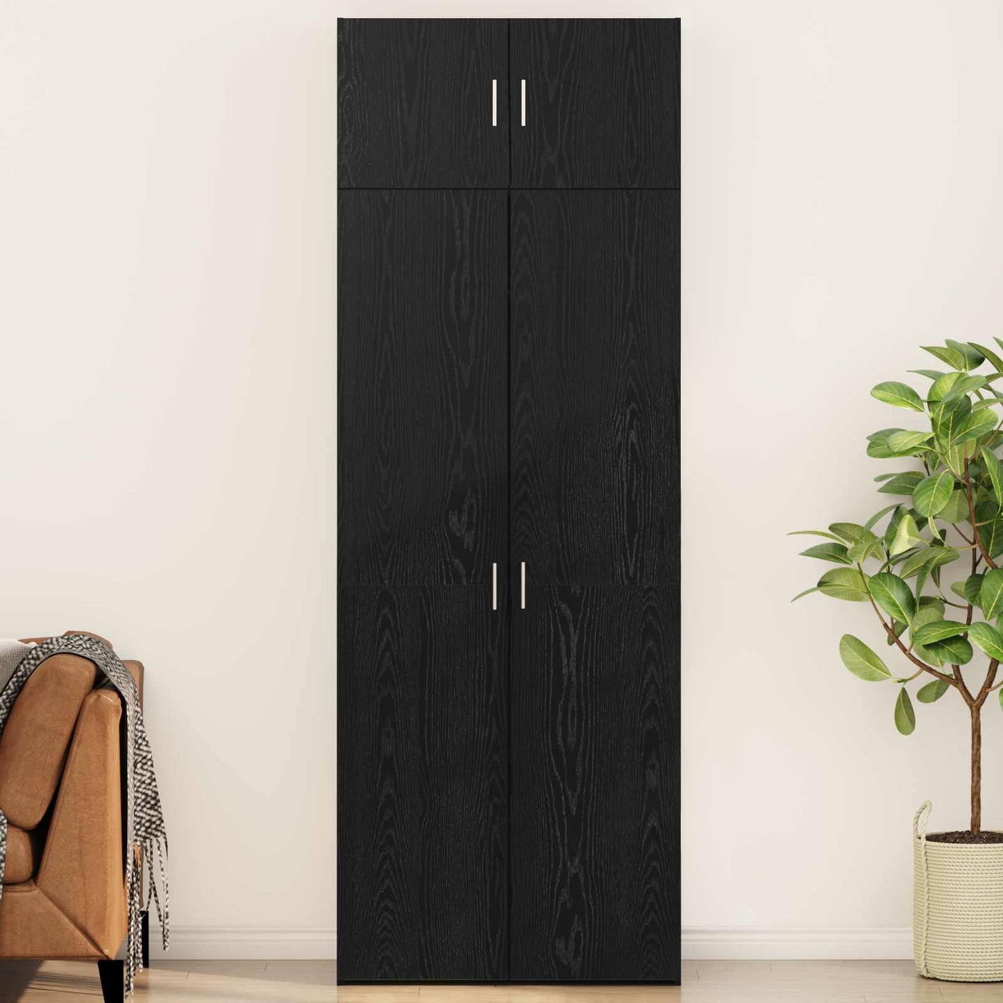 Opbevaringsskab 3 stk. Sort eg 80 x 42,5 x 225 cm