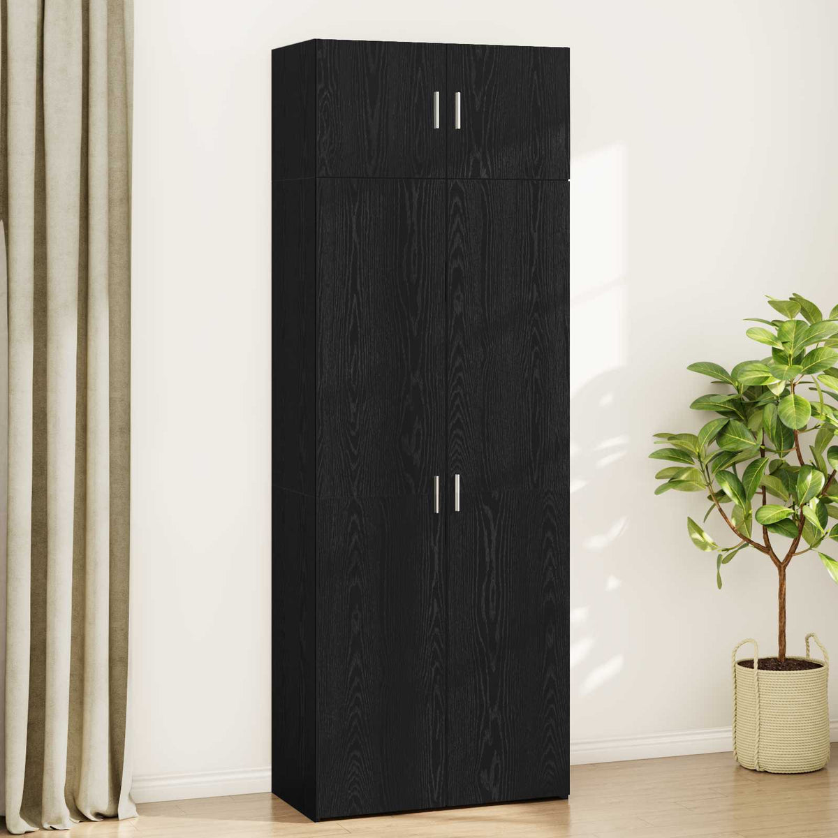 Opbevaringsskab 3 stk. Sort eg 80 x 42,5 x 225 cm