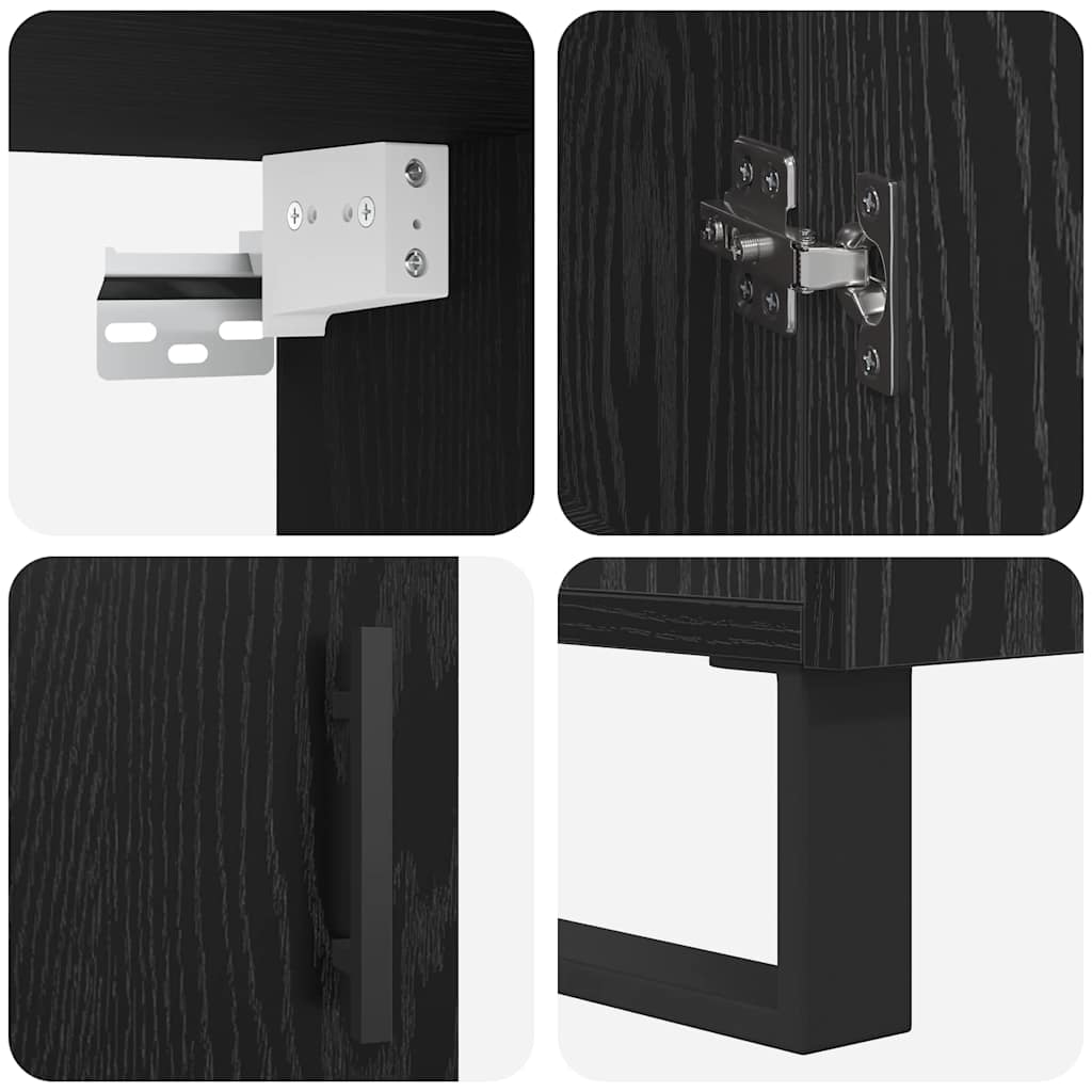 Highboard 2 stk. Sort eg 69,5 x 34 x 180 cm Konstrueret træ