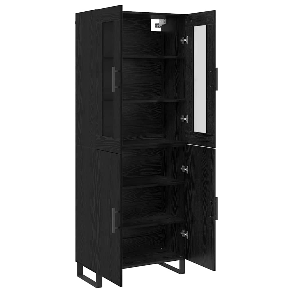 Highboard 2 stk. Sort eg 69,5 x 34 x 180 cm Konstrueret træ