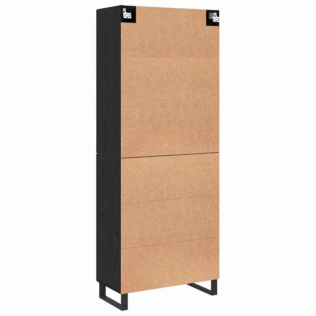 Highboard 2 stk. Sort eg 69,5 x 34 x 180 cm Konstrueret træ