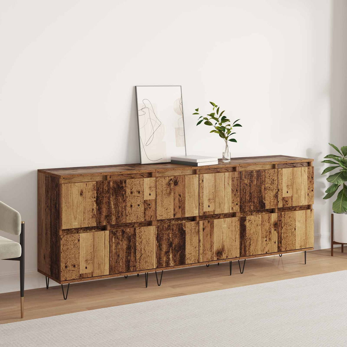 Sideboards 3 stk. Gammelt træ