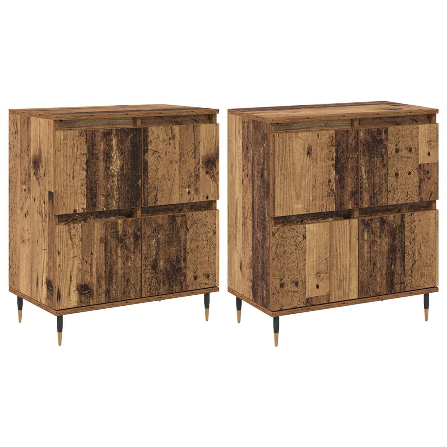 Opbevaringsskab 2 stk. Gammelt træ 60 x 35 x 70 cm