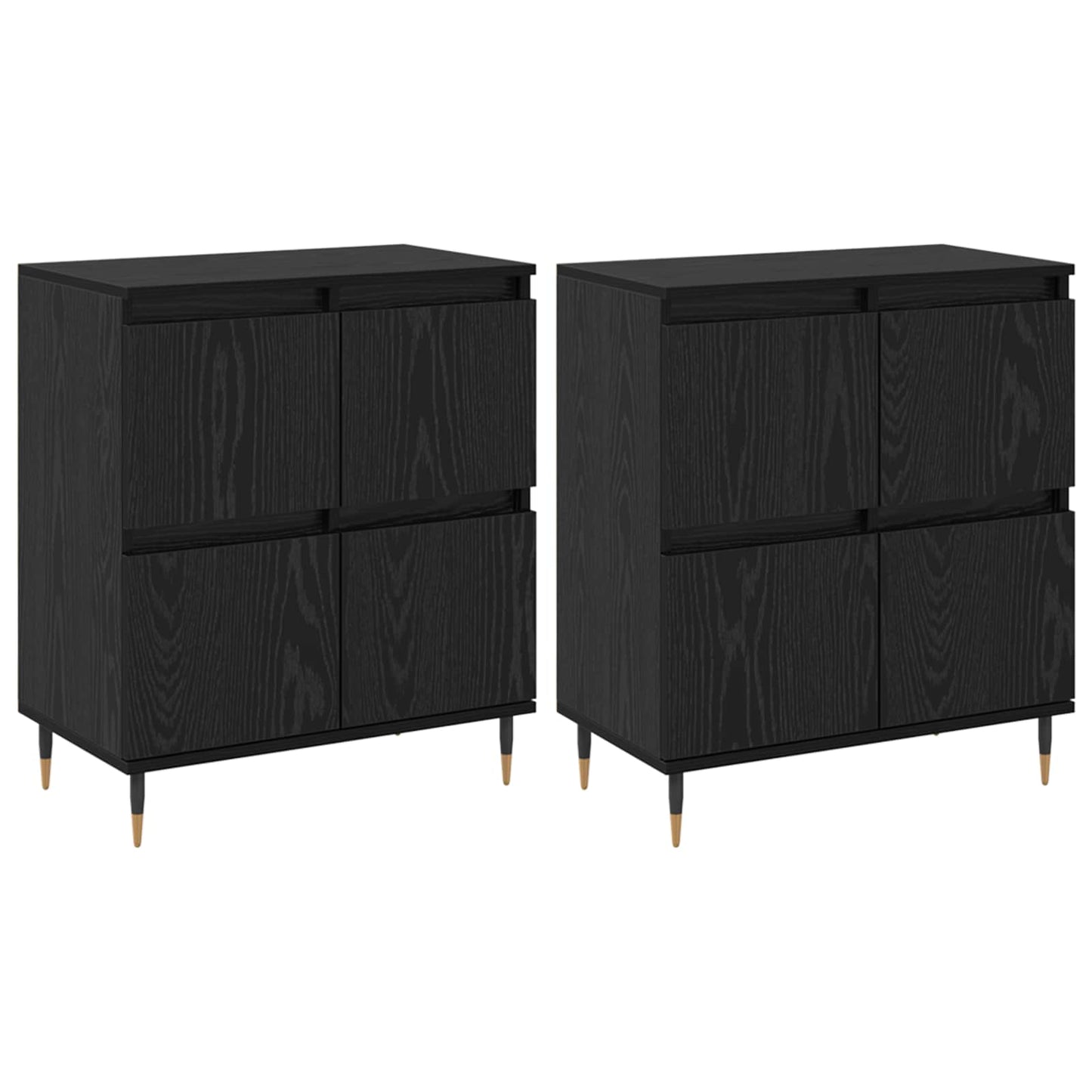 Opbevaringsskab 2 stk. Sort eg 60 x 35 x 70 cm