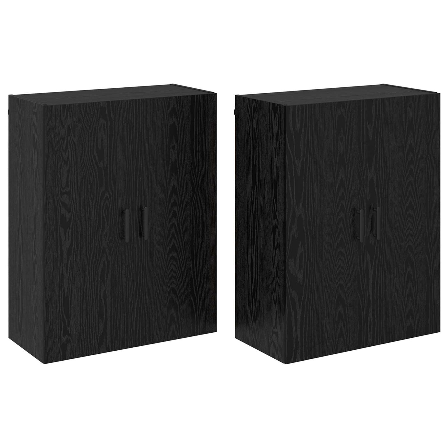 Vægmonteret skab 2 stk. Sort eg 69,5 x 34 x 90 cm