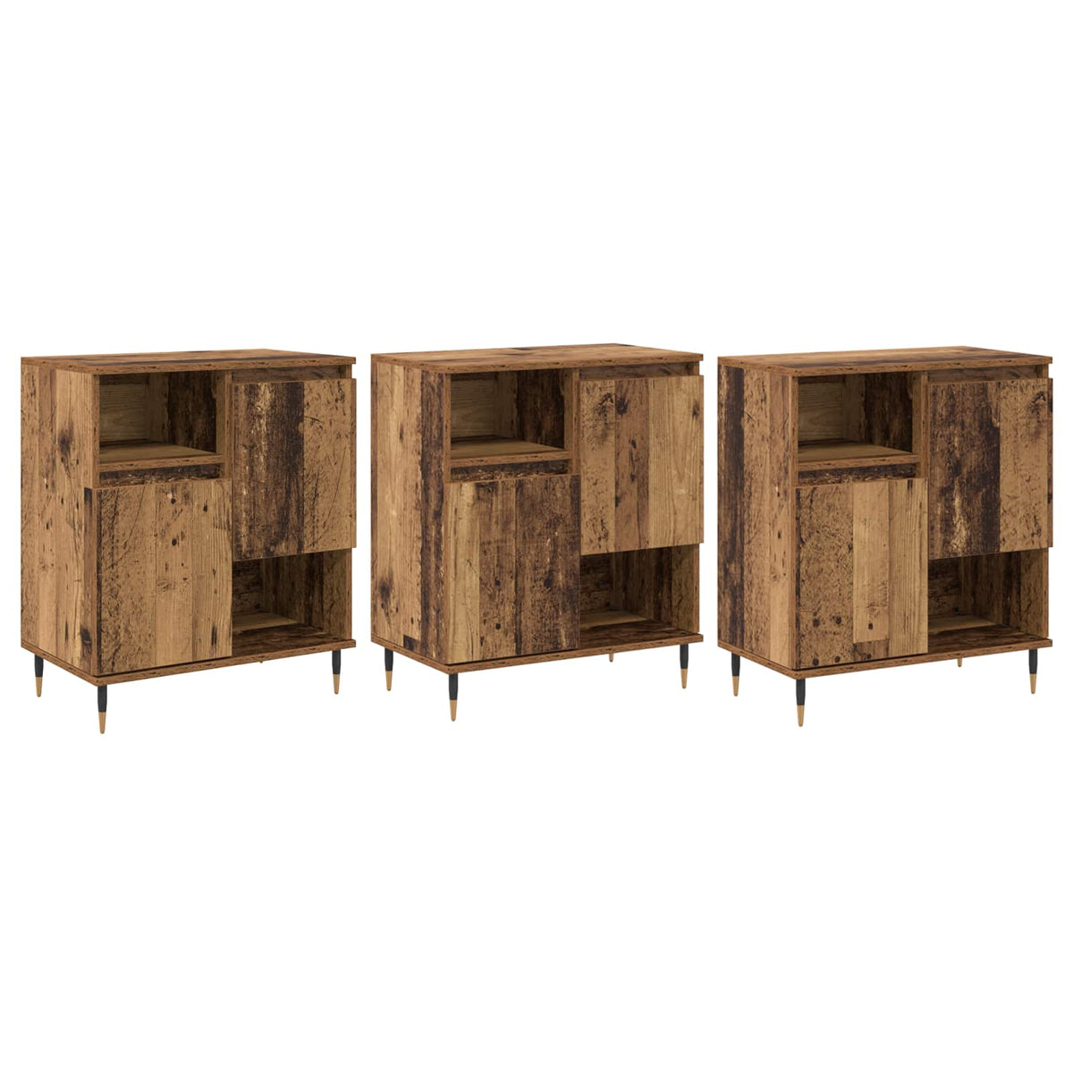 Sideboards 3 stk. Gammelt træ