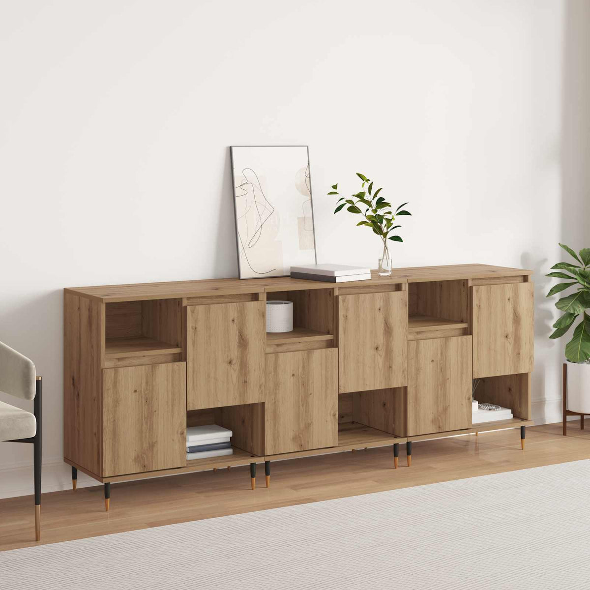 Sideboards 3 stk. Artisan Egetræ