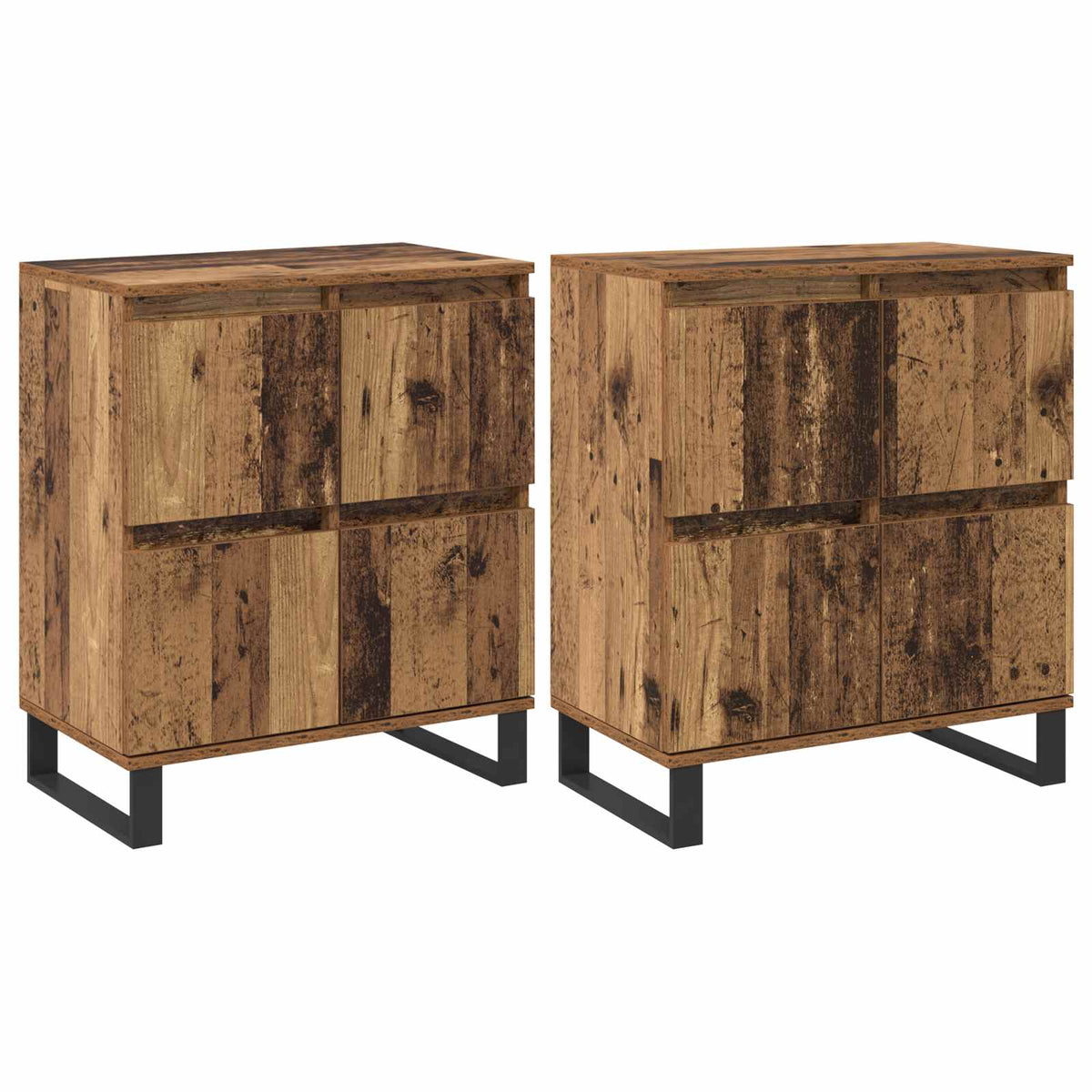 Sideboard 2 stk. Gammelt træ 60 x 35 x 70 cm